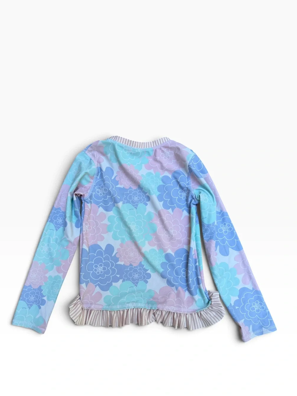 Ruffle Butts Girls Rash Guar 8T White Pink Blue Lavender Floral Long Sleeve Set